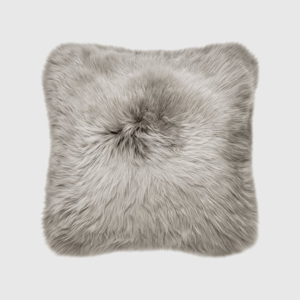 Grey Sheepskin Pillow | Wayfair